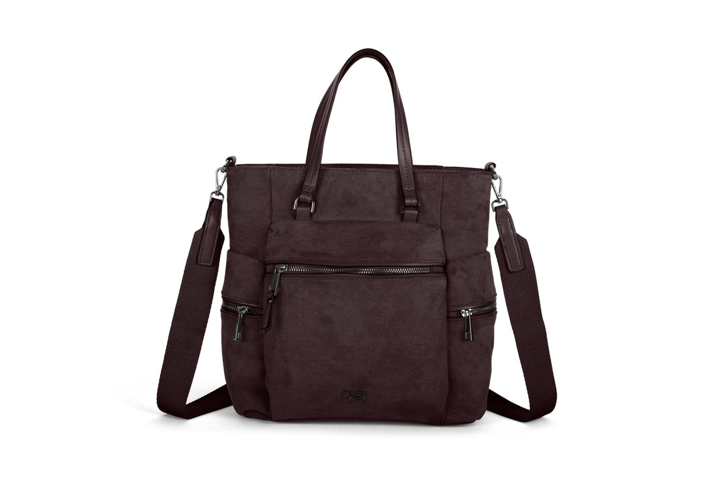 Cas8 Umhängetasche RIKE 33710 von Cas8 mit Rucksackfunktion aus weichem, veganem Suede von Cas8