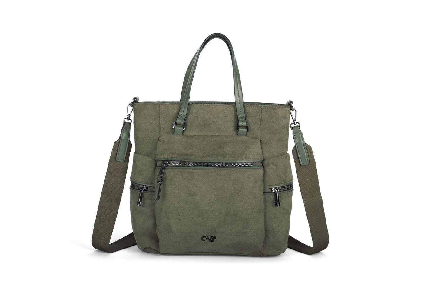 Cas8 Umhängetasche RIKE 33710 von Cas8 mit Rucksackfunktion aus weichem, veganem Suede von Cas8
