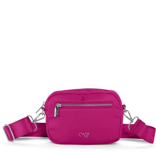 Cas8 leichte kompakte Umhängetasche NELE 9054 sportliche Crossover Bag mit abnehmbaren Schultergurt, Pink (rosa) von Cas8