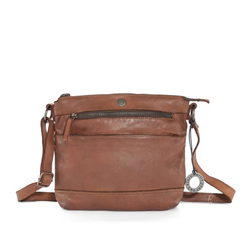 Cas8 Crossovertasche LALE, stilvolle Umhängetasche aus 100% Leder, Damentasche in zeitlosem Design & passend für alle Anlässe, stufenlos verstellbar, cognac von Cas8