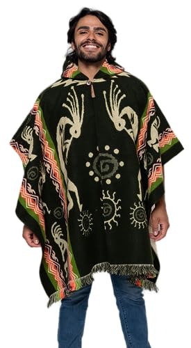 Alpaca Land, Handgefertigte Ponchos aus Ecuadorianischer Alpakawolle, Green Pomasqui, Einheitsgröße von Alpaca Land