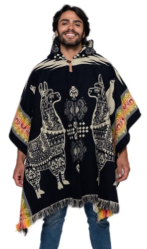Casa De Alpaca, Handgefertigter Poncho aus Ecuadoreanischer Alpakawolle - - Einheitsgröße von Alpaca Land
