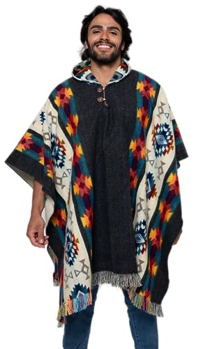 Casa De Alpaca, handgefertigter Poncho aus äkuadoreischer Alpakawolle - Mehrfarbig - Einheitsgröße von Casa De Alpaca