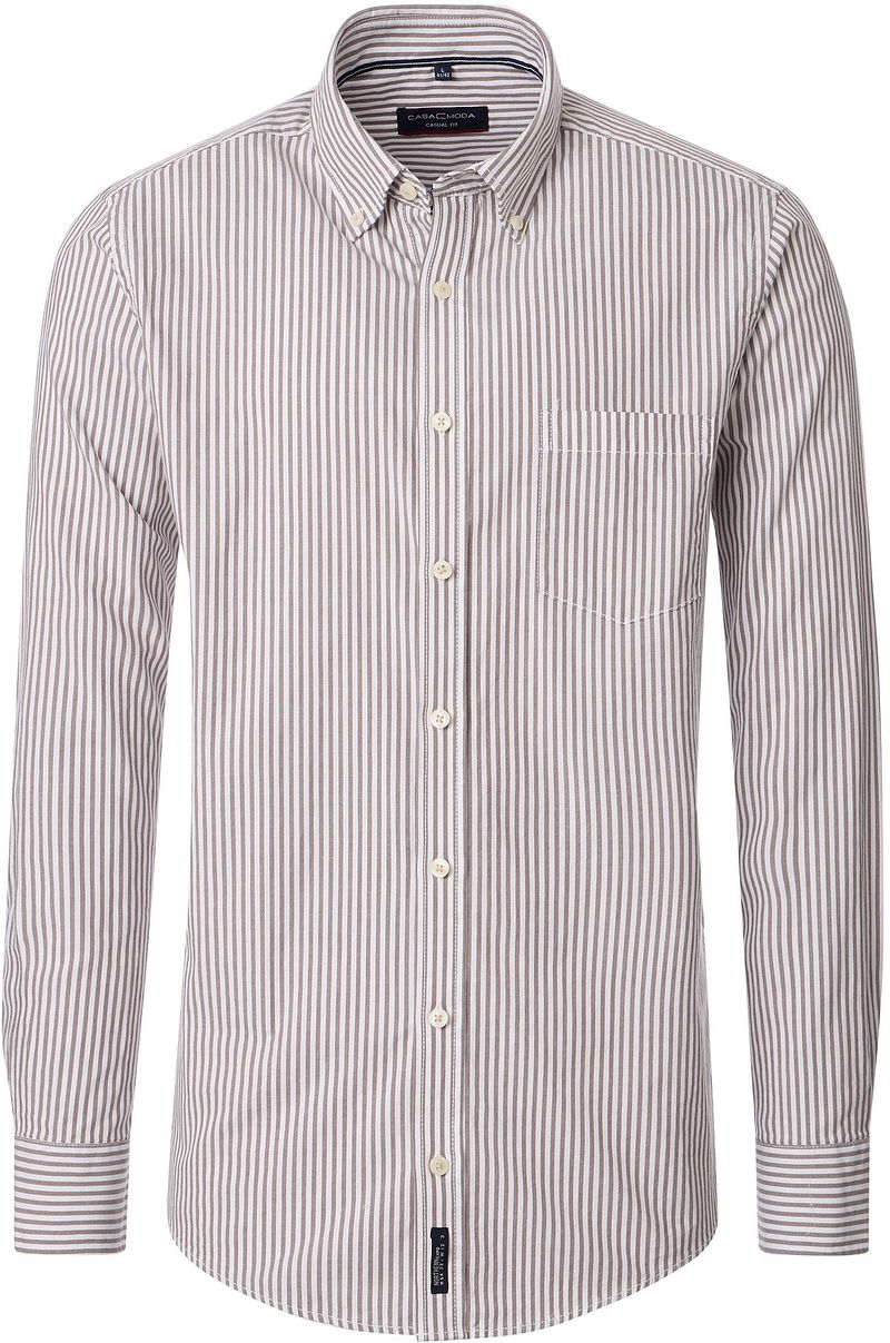 Casa Moda Freizeithemd Streifen Braun - Größe XL von Casa Moda