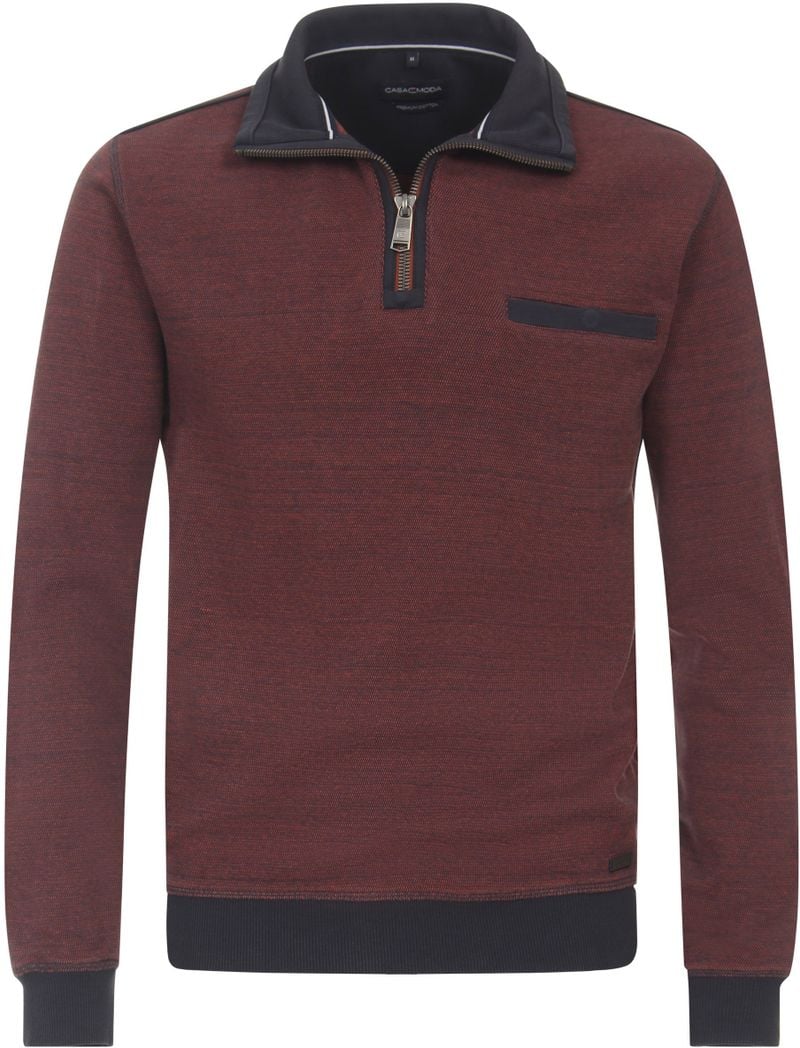 Casa Moda Half Zip Pullover Bordeaux - Größe L von Casa Moda