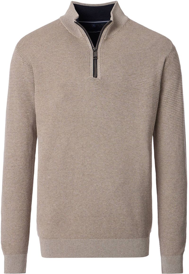 Casa Moda Halfzip Pullover Structure Beige - Größe L von Casa Moda