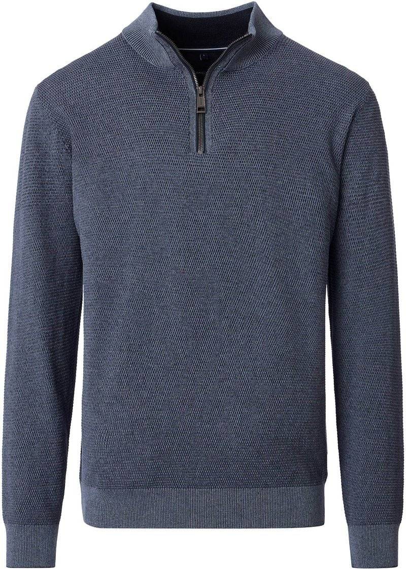 Casa Moda Halfzip Pullover Structure Blau - Größe L von Casa Moda