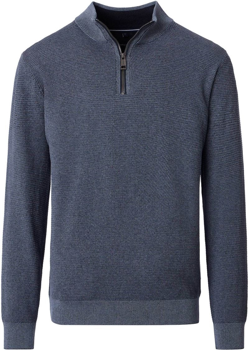 Casa Moda Halfzip Pullover Structure Blau - Größe XL von Casa Moda