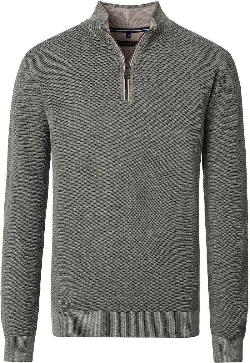 Casa Moda Halfzip Pullover Structure Grün - Größe 4XL von Casa Moda