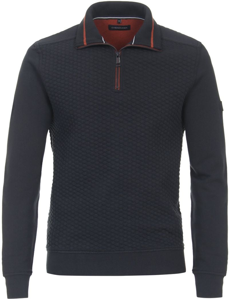 Casa Moda Halfzip Pullover Struktur Navy - Größe L von Casa Moda