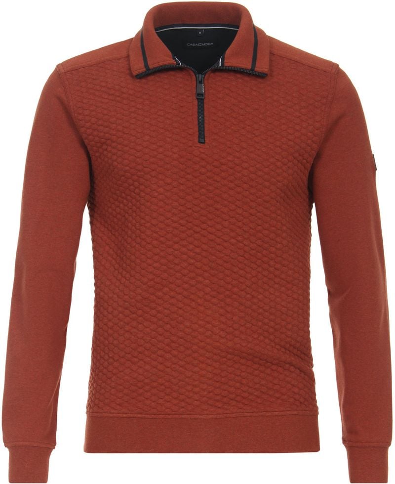 Casa Moda Halfzip Pullover Struktur Rot - Größe 4XL von Casa Moda