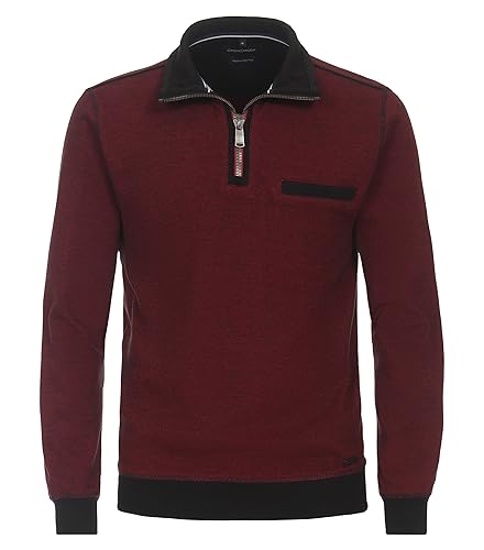 Casa Moda Herren Sweat- Troyer mit Zip rot - 3XL von CASAMODA