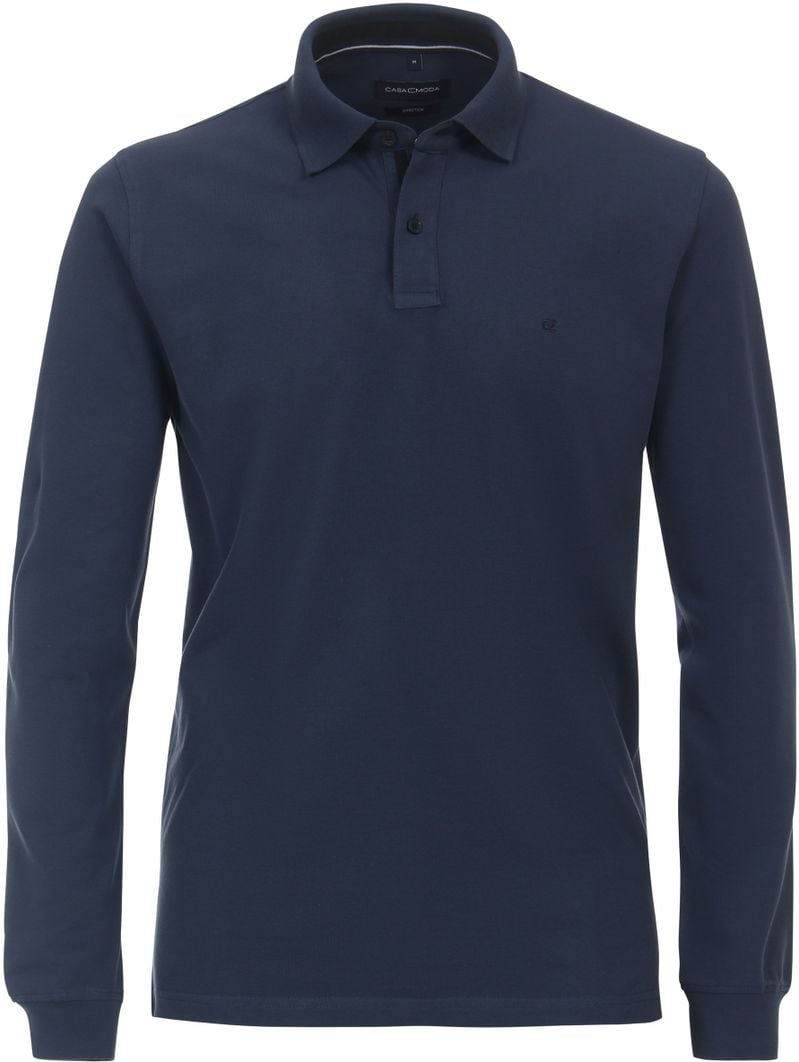 Casa Moda Longsleeve Poloshirt Blau - Größe M von Casa Moda