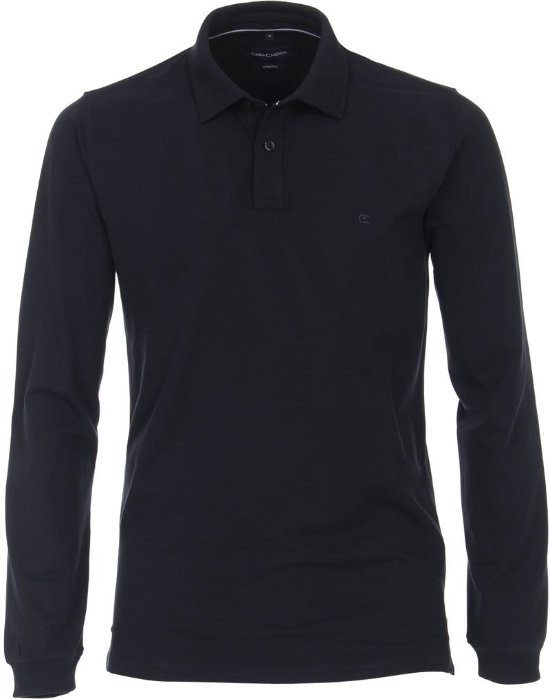 Casa Moda Longsleeve Poloshirt Navy Blau - Größe L von Casa Moda