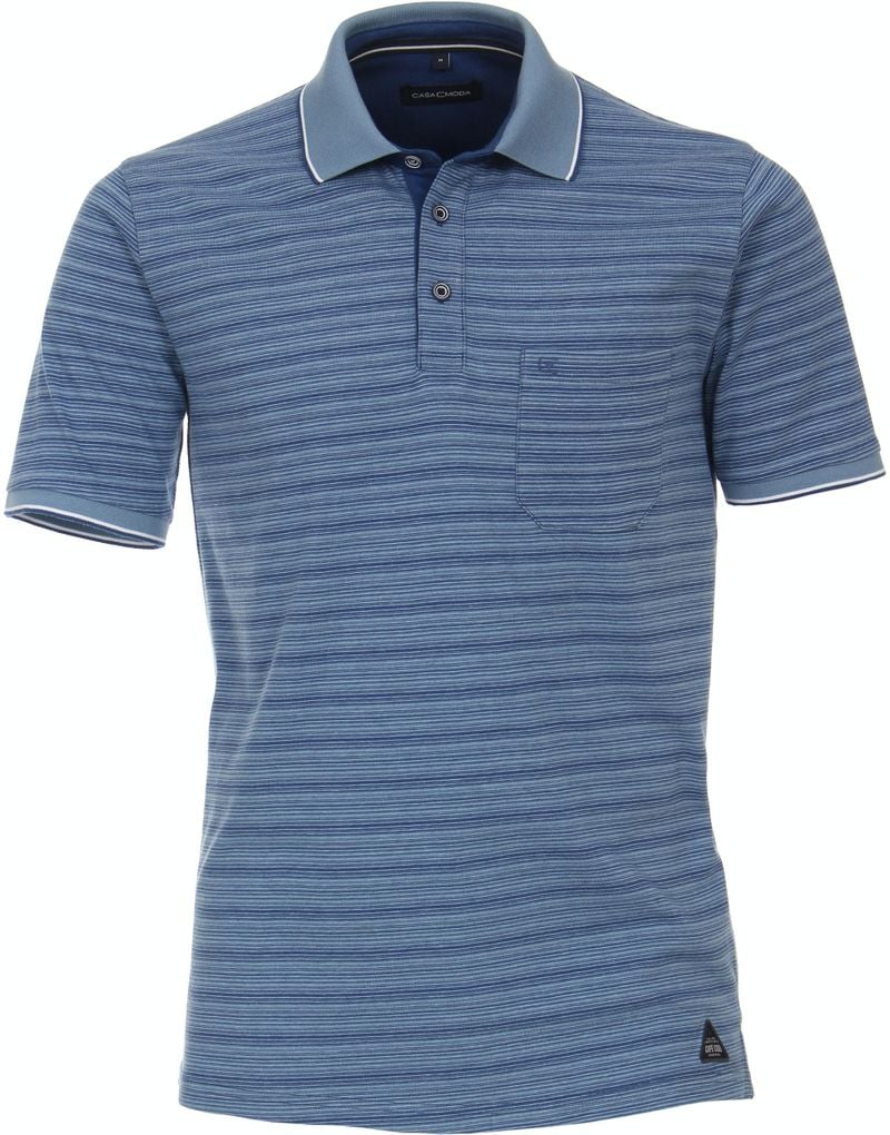 Casa Moda Poloshirt Blau Streifen - Größe L von Casa Moda