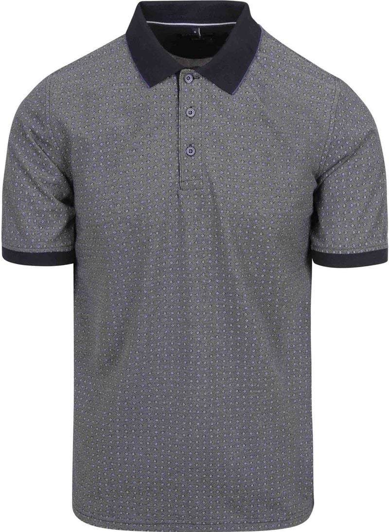 Casa Moda Poloshirt Druck Grau Blau - Größe L von Casa Moda