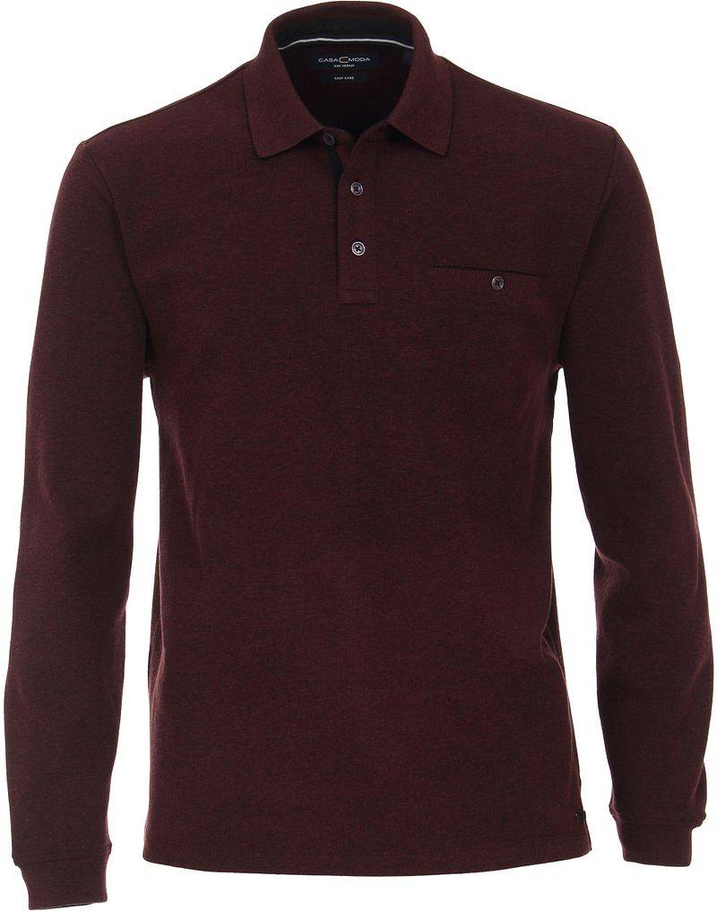 Casa Moda Poloshirt LS Bordeaux Rot - Größe 5XL von Casa Moda