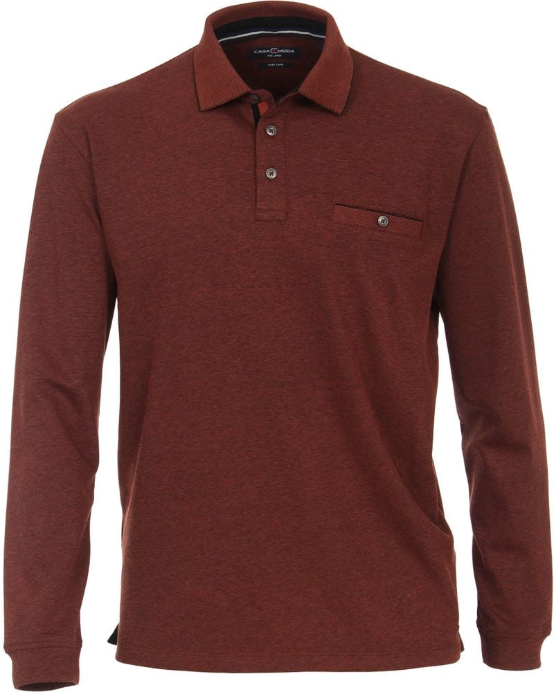 Casa Moda Poloshirt LS Dunkelrot - Größe L von Casa Moda