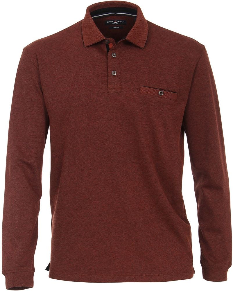 Casa Moda Poloshirt LS Dunkelrot - Größe M von Casa Moda