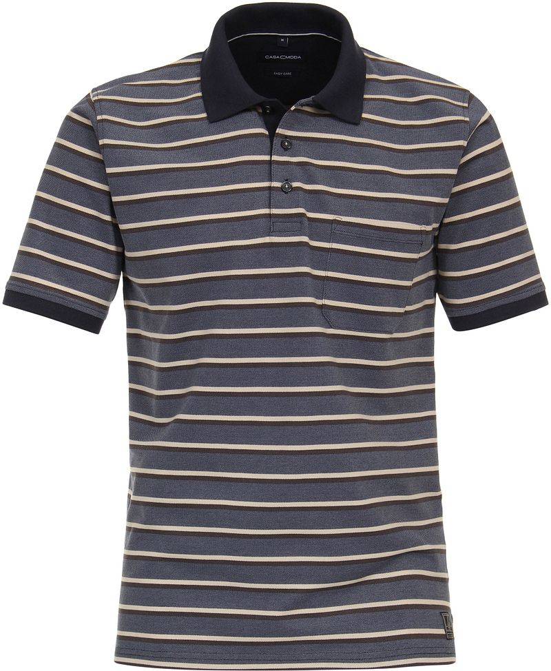 Casa Moda Poloshirt Streifen Blau - Größe 4XL von Casa Moda
