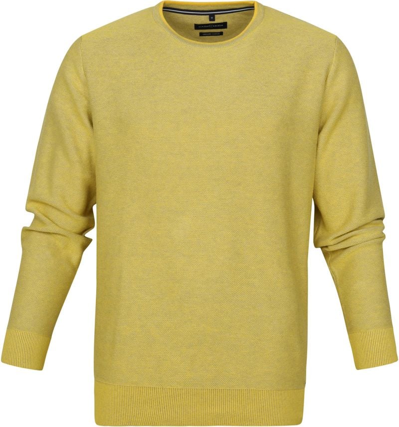 Casa Moda Pullover O-Halsausschnitt Gelb - Größe 4XL von Casa Moda