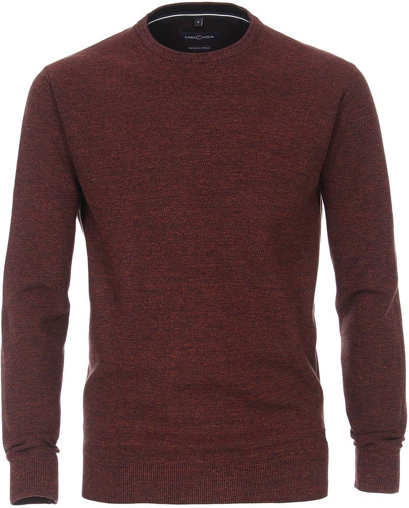 Casa Moda Pullover O-Halsausschnitt Melange Bordeaux - Größe XXL von Casa Moda