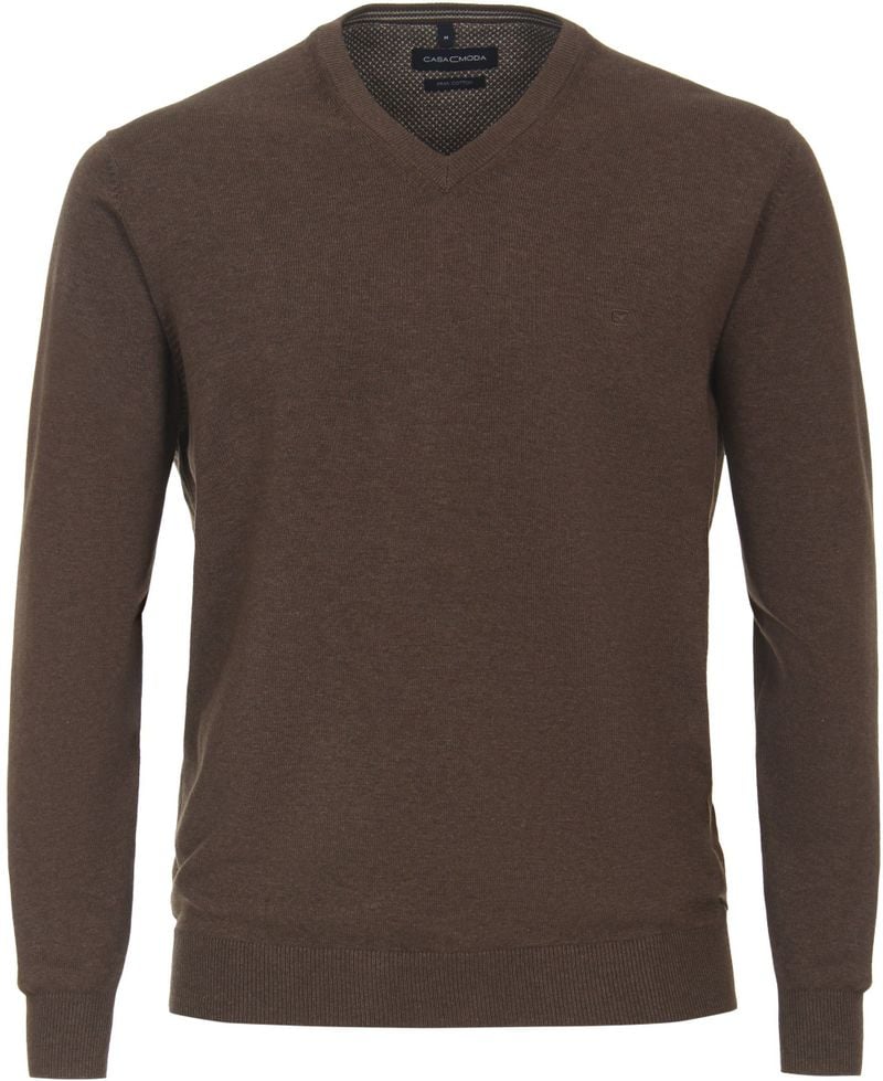 Casa Moda Pullover V-Ausschnitt Braun - Größe L von Casa Moda