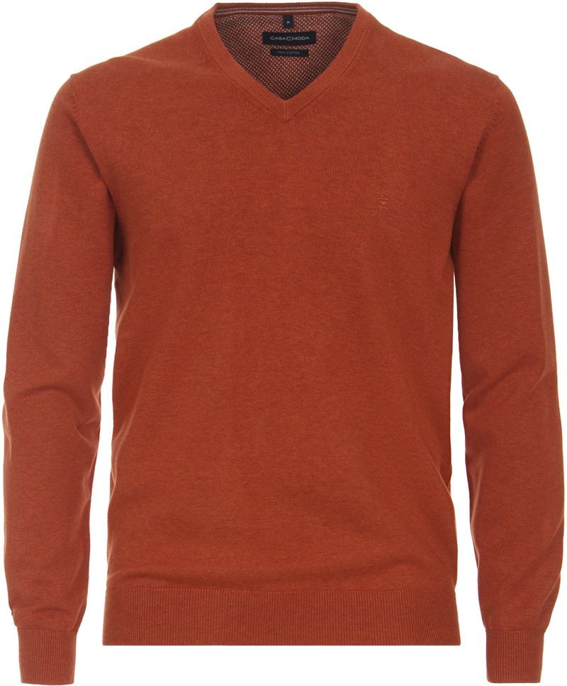 Casa Moda Pullover V-Ausschnitt Orange - Größe 5XL von Casa Moda