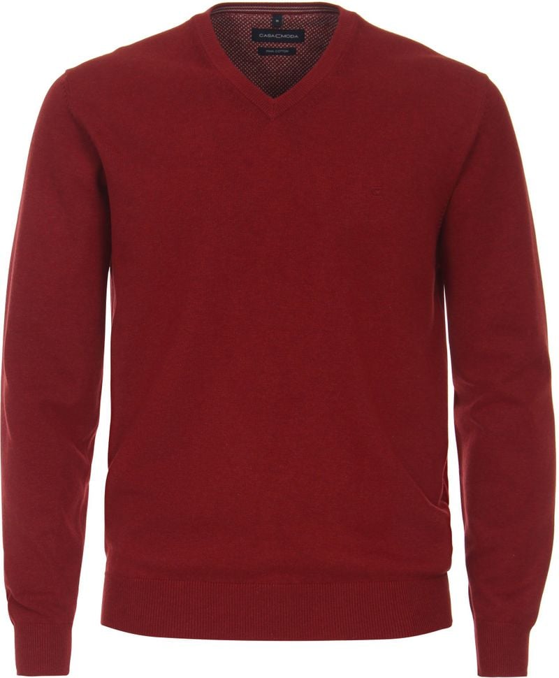 Casa Moda Pullover V-Ausschnitt Rot - Größe L von Casa Moda