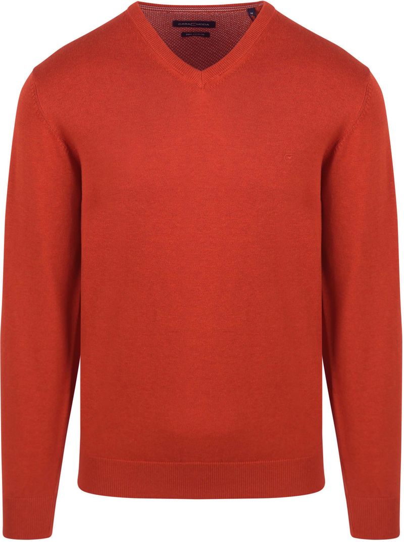 Casa Moda Pullover V-Halsausschnitt Orange - Größe L von Casa Moda