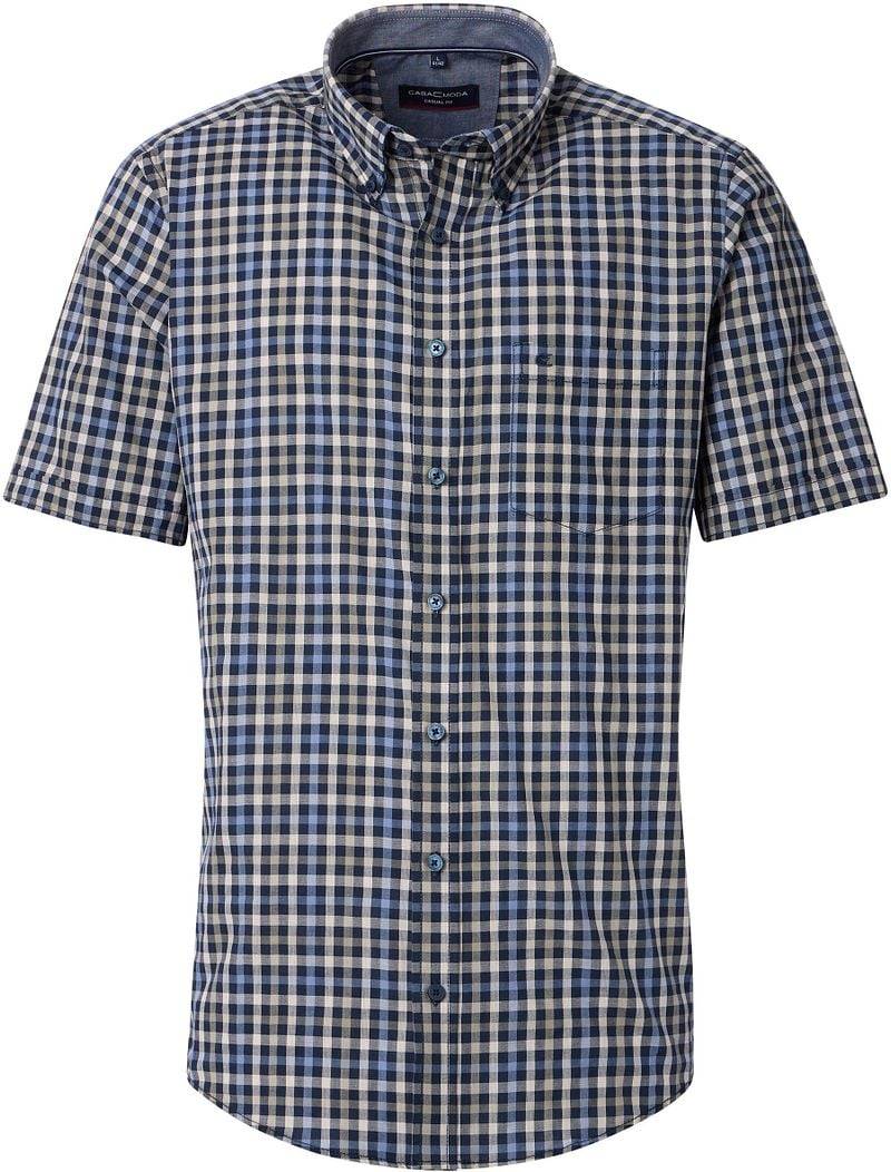 Casa Moda Short Sleeve Freizeithemd Kariert Navy - Größe M von Casa Moda