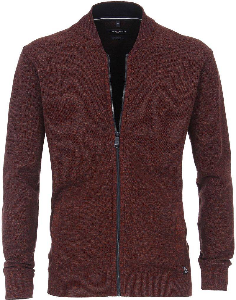 Casa Moda Strickjacke Melange Bordeaux - Größe XXL von Casa Moda