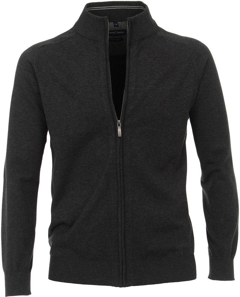 Casa Moda Strickjacke Zip Anthrazit - Größe L von Casa Moda