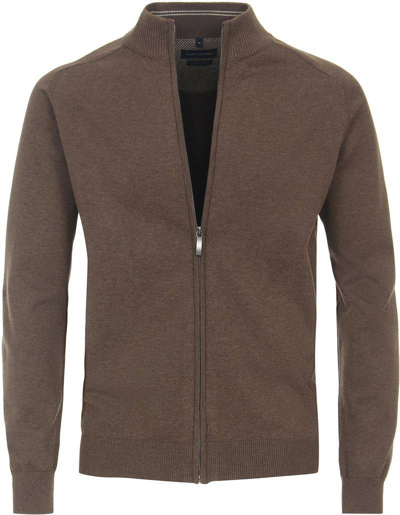 Casa Moda Strickjacke Zip Petrol Braun - Größe XXL von Casa Moda