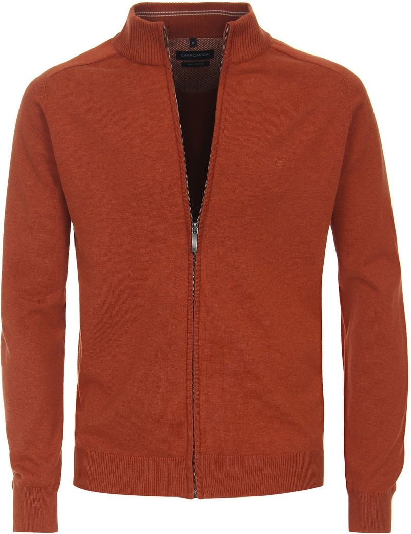 Casa Moda Strickjacke Zip Petrol Orange - Größe M von Casa Moda