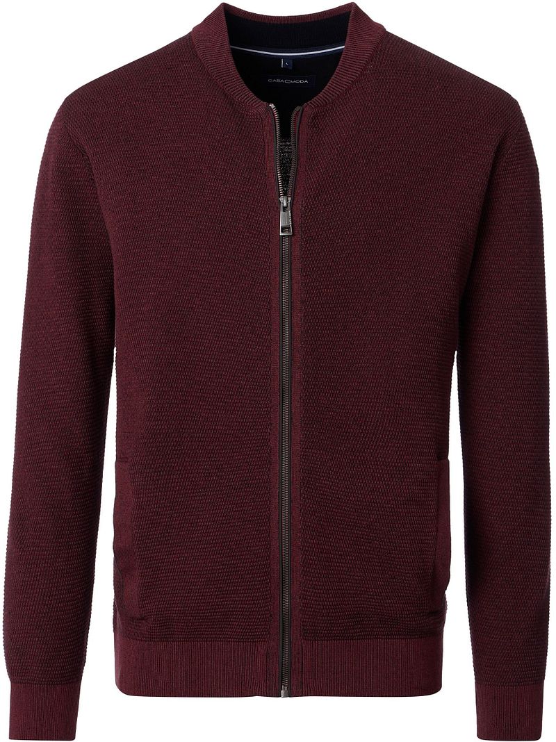Casa Moda Strickjacke Zip Structure Bordeaux - Größe XXL von Casa Moda