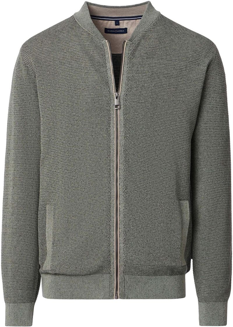 Casa Moda Strickjacke Zip Structure Grün - Größe L Casa Moda Strickjacke Zip Structure Grün - Größe L von Casa Moda