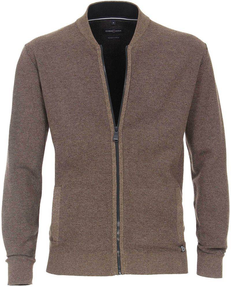 Casa Moda Zip Strickjacke Beige - Größe XXL von Casa Moda