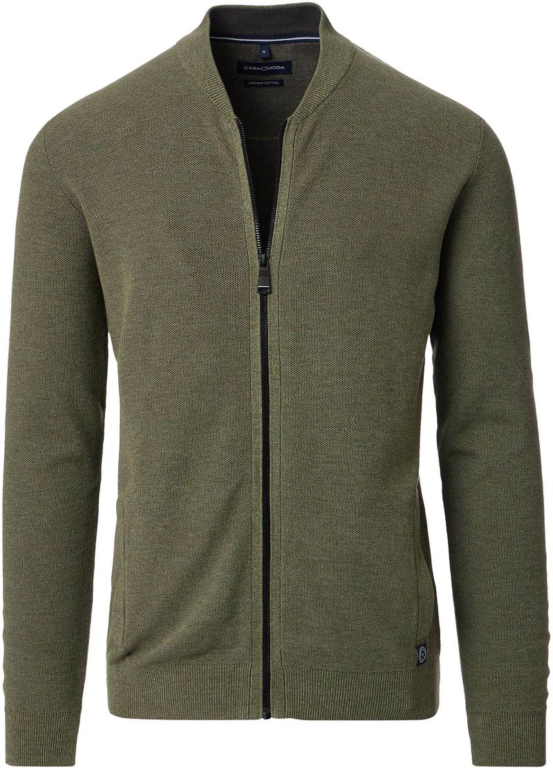 Casa Moda Zip Strickjacke Grün - Größe M von Casa Moda