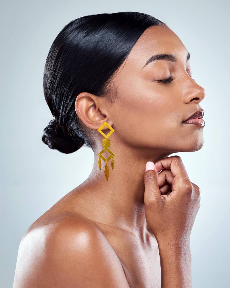 Goldene Statement Ohrringe Lang/Boho Geometrisch Aus Vergoldetem Messing 1 Paar Große Hängeohrringe Goldene Statement Ohrringe Lang/Boho Geometrisch Aus Vergoldetem Messing 1 Paar Große Hängeohrringe von CasaAzulJewelry
