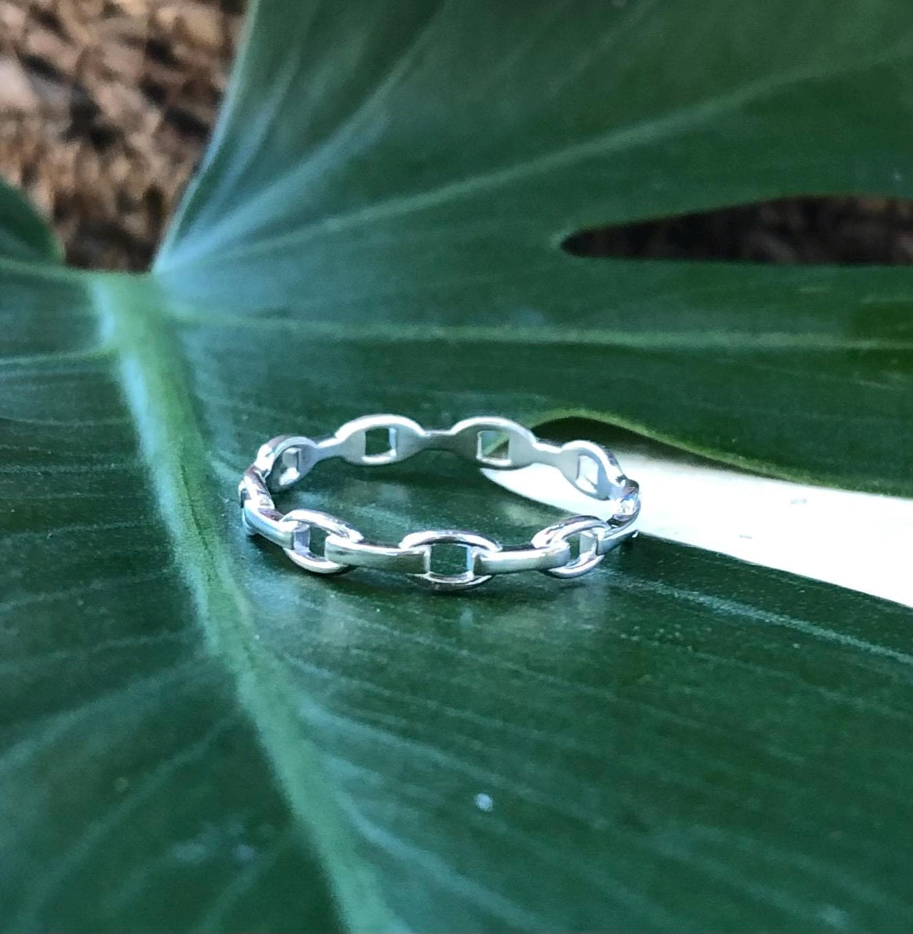 Ketten Ring 925 Sterling Silber/Cuban von CasaAzulJewelry