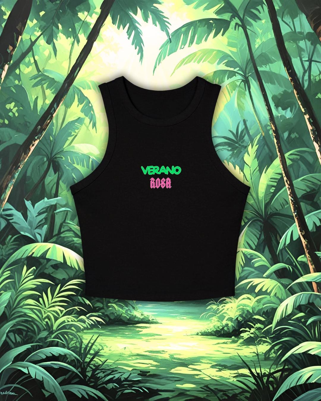 Ausgestattet Mit Micro Rib Racer Tank Top Karol G Verano Rosa Design von CasaNAYA
