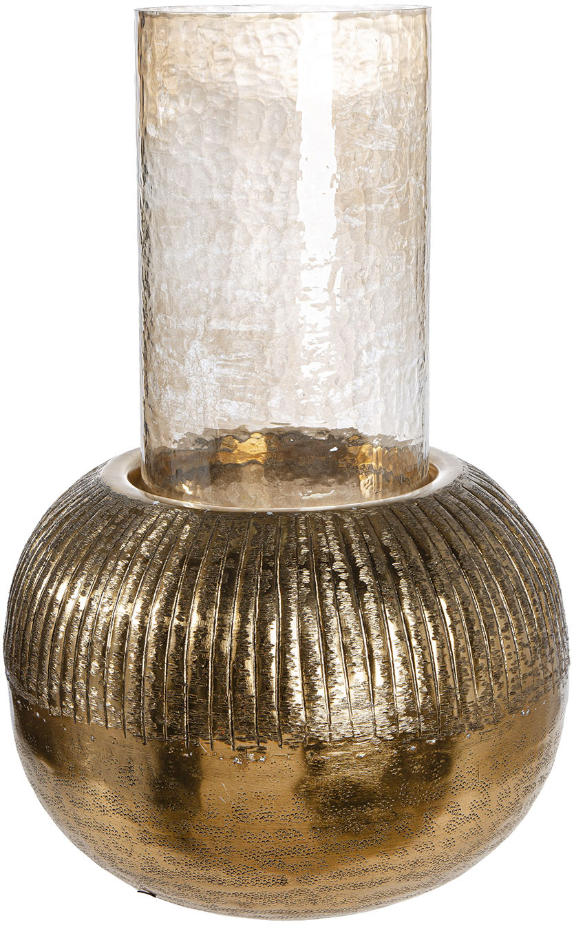 Casablanca by Gilde Windlicht "Windlicht rund; zylindrisch Haley goldfarben" von Casablanca By Gilde