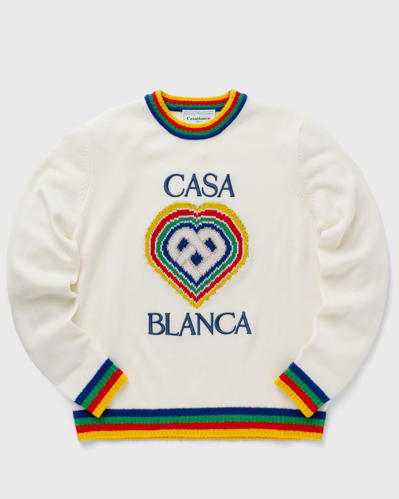 Casablanca HEART BOUCLE BRAND JUMPER men Pullovers white in Größe:M von Casablanca