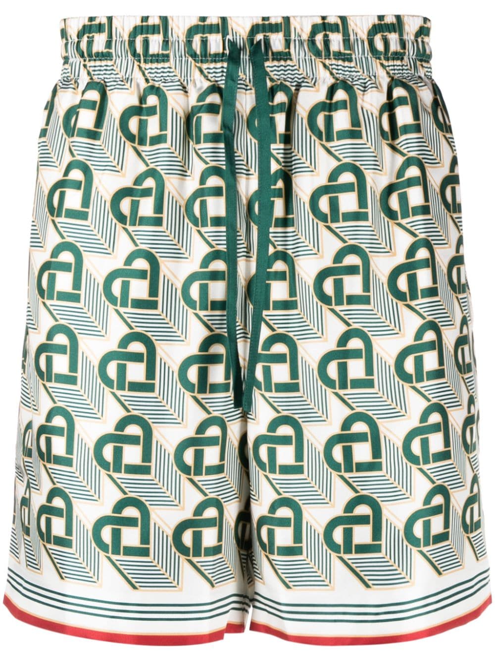 Casablanca Seidenshorts mit Heart Monogram-Print - Grün von Casablanca