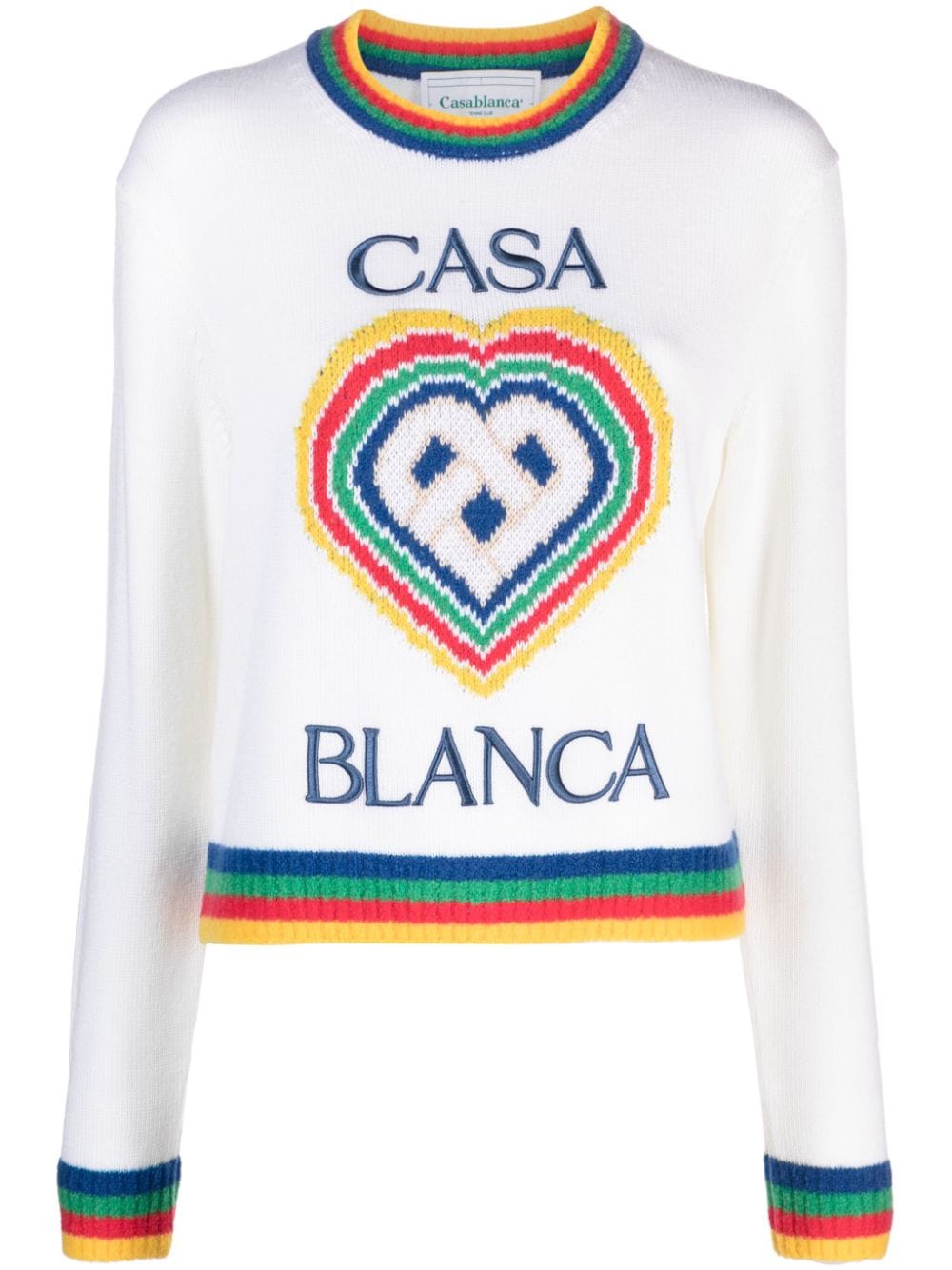 Casablanca Intarsien-Pullover mit Herz - Weiß von Casablanca