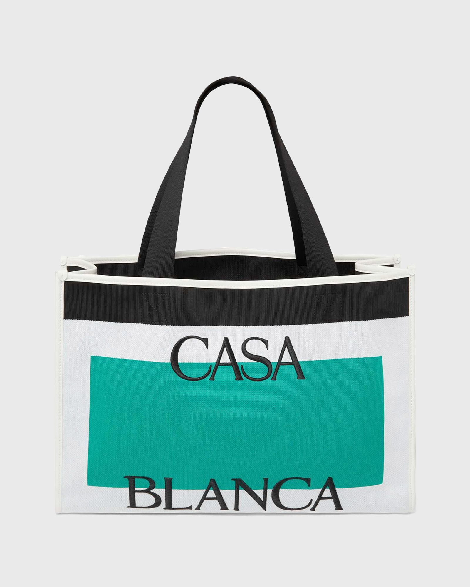Casablanca KNITTED SHOPPER men Tote & Shopping Bags green|white in Größe:ONE SIZE von Casablanca