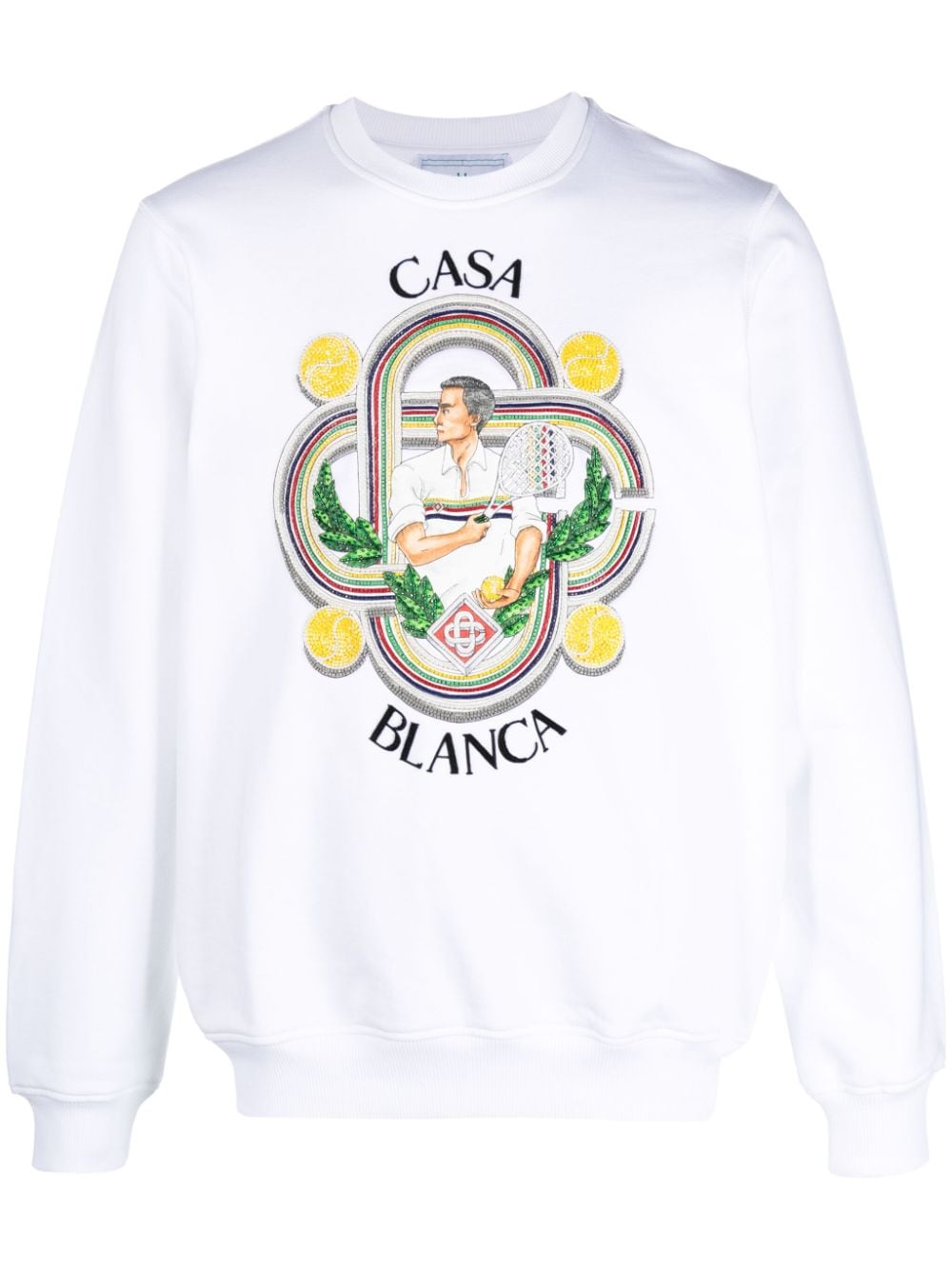 Casablanca Le Joueur Sweatshirt aus Bio-Baumwolle - Weiß von Casablanca