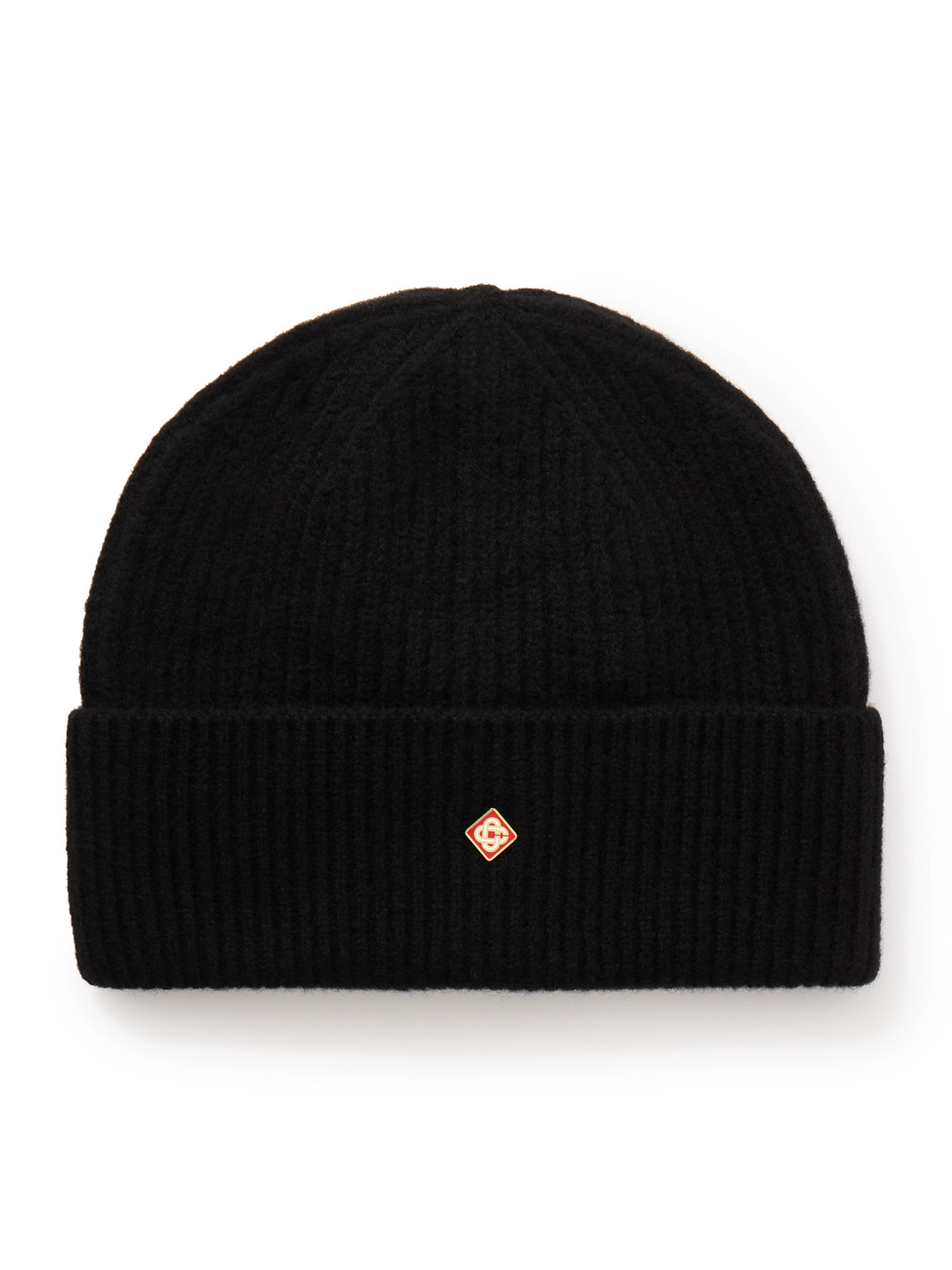 Casablanca - Logo-Appliquéd Ribbed Wool Beanie - Men - Black Casablanca - Logo-Appliquéd Ribbed Wool Beanie - Men - Black von Casablanca