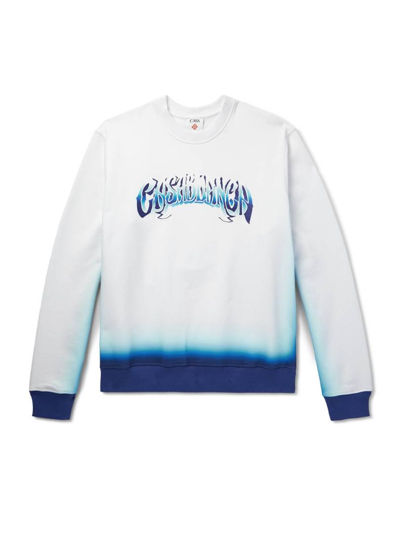 Casablanca - Logo-Print Dégradé Cotton-Jersey Sweatshirt - Men - Blue - L von Casablanca